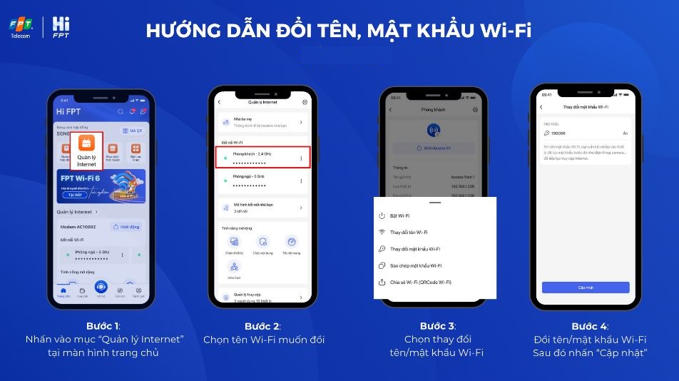 Hướng dẫn cách thay đổi mật khẩu WiFi mạng FPT – Nhanh & Rất đơn giản