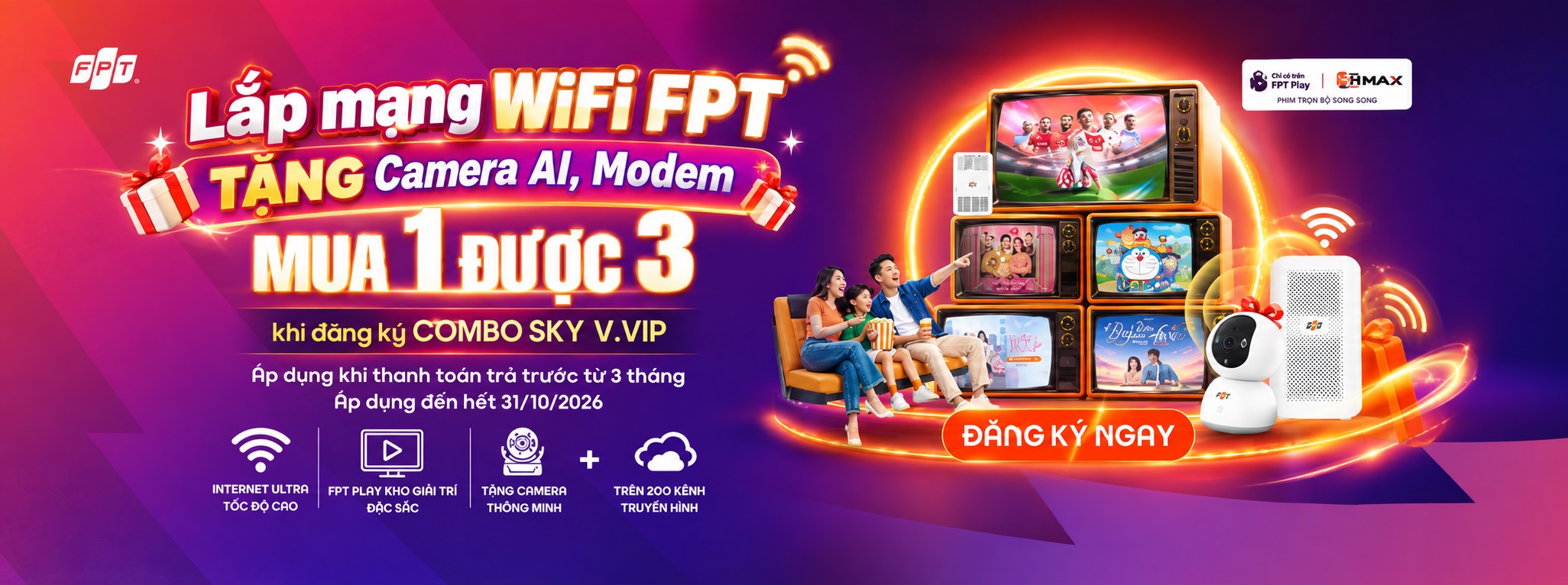Lắp mạng WiFi FPT tặng Camera, Modem – Giá tốt, triển khai nhanh